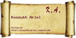 Kossuth Ariel névjegykártya